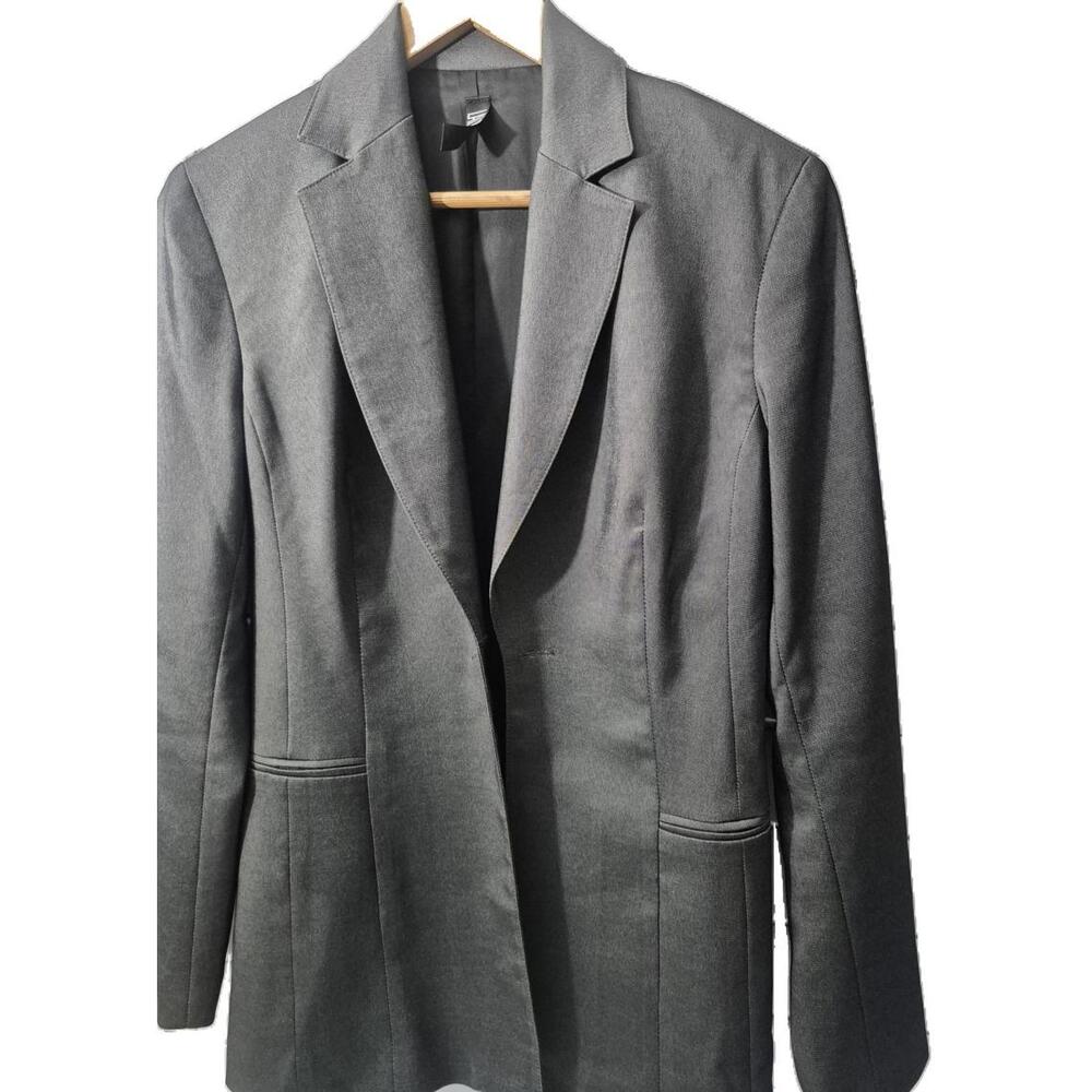 Laundry By Shelli Segal Vintage Ladies Light Sheen Gray Blazer One